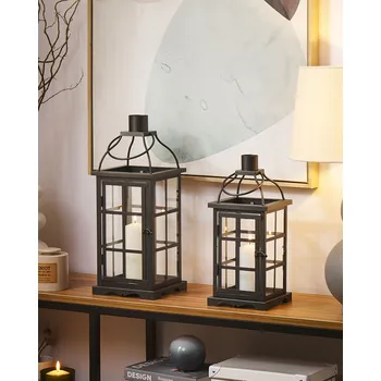 Svícen Beliani Lucerna CLARA Kov 42 cm Černá