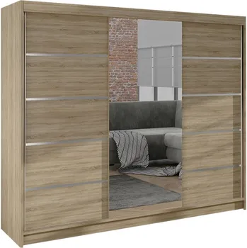 Šatní skříň Šatní skříň HARDY VI se zrcadlem, dub sonoma +možnost VÝNOSU + vyzvednutí ZDARMA