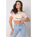 PEPPER & MINT Dámské tričko s krátkým rukávem světle růžové s potiskem Velikost: L