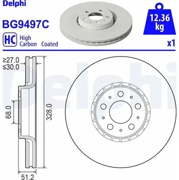 Brzdový kotouč Brzdový kotouč DELPHI BG9497C