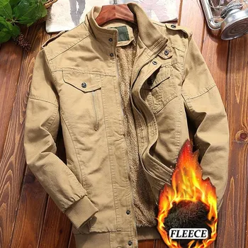 Pánský zimní kabát Pánská zimní bunda ND808 Barva: Khaki, Velikost: 3XL