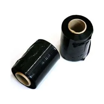 Obalový materiál Stretchová fólie (granát) - černá, 23 mic, role 10 cm, návin 100 m, 1 ks