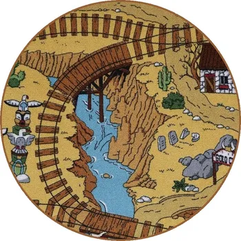 Koberec Dětský kusový koberec Western kruh, 400x400 (průměr) kruh, vícebarevná, dětský pokoj, AladinWorld Expres - 1 rok na vrácení + DOPRAVA ZDARMA k Vám i zpět