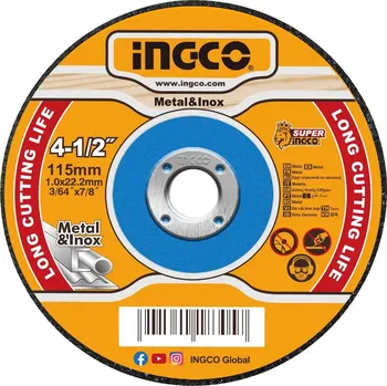 Řezný kotouč Ingco MCD101151 Kotouč řezný na kov, 115 x 1 x 22,2 mm (MCD101151)