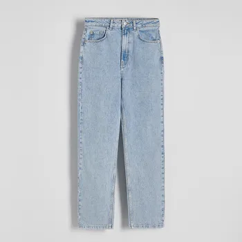 Dámské džíny Reserved - Rovné džíny s vysokým pasem - modrá - 994EG-50J - 994EG-50J-38