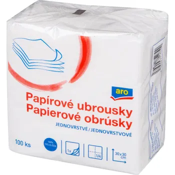 Papírový kapesník ARO Ubrousky 30x30cm 1vrstvé 100ks