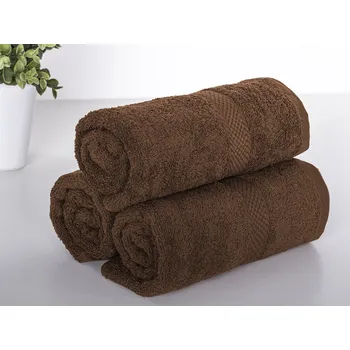 Ručník XPOSE® Froté ručník VERONA 3ks - tmavě hnědý 30x50 cm, Froté + Prodloužená možnost vrácení zboží do 50 dnů
