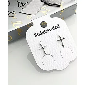 Náušnice Dámské ocelové náušnice - kříž