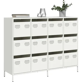 Příborník do zásuvky vidaXL Příborník bílý 135 x 39 x 103,5 cm ocel válcovaná za studena