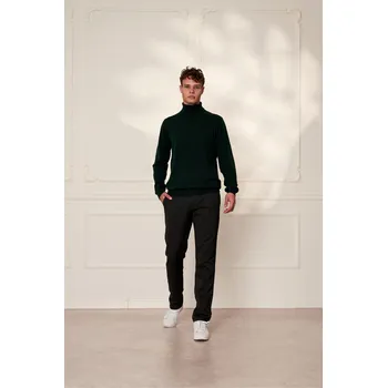 Pánský svetr Pánský bavlněný rolák Barva: Zelená, Velikost: M, Střih: REGULAR FIT