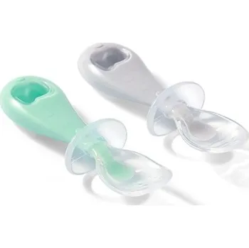 Dětská silikonová lžička Baby Ono 2 ks šedá, mátová