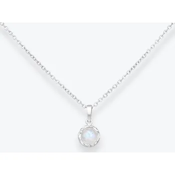 Řetízek Stříbrný tepaný řetízek s měsíčním kamenem - Ag925