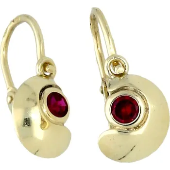 Náušnice Goldstore Zlaté hladké náušnice pro miminka rubín Váha: 1.06 g