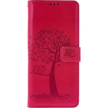 Pouzdro na mobilní telefon Pouzdro Xiaomi Redmi 14C knížkové Tmavě růžový strom sovičky (kryt neboli obal na Xiaomi Redmi 14C)