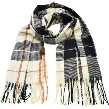 Šála Maxi šála - béžovo-hnědá kostkovaná