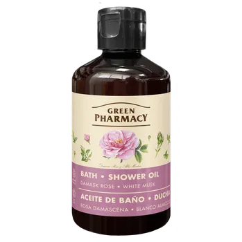 Koupelový olej Green Pharmacy Koupelový a sprchový olej, damašská růže a bílé pižmo 250ml