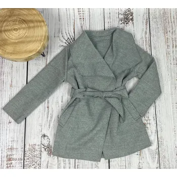 Kojenecká bunda Dívčí flaušový kabátek šedý velikost: 110/116