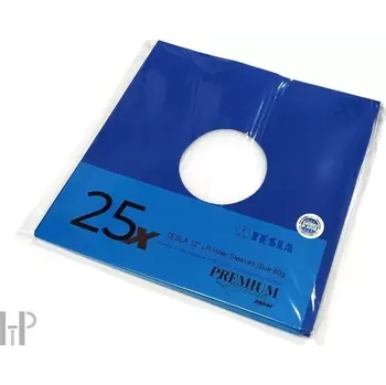 Příslušenství pro gramofon TESLA 12" LP Inner Sleeves blue 80g - 25ks - Modré papírové vnitřní obaly s antistatickou vložkou