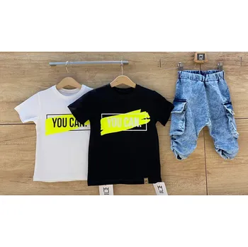 Chlapecké kraťasy Chlapecké kapsáčové kraťasy soft jeans modré velikost: 98/104