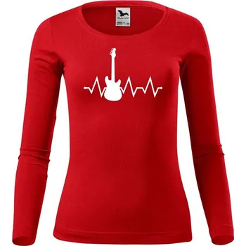 Dámské tričko DOBRÝ TRIKO Dámské bavlněné triko Typ kytara Velikost: XL, Barva: Červená