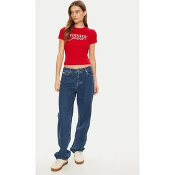 Pánské oblečení Tommy Jeans T-Shirt Essential DW0DW19447 Červená Slim Fit XL