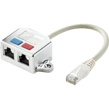 Elektroinstalační materiál Renkforce RJ45 síťový Adaptér T CAT 5e [2x RJ45 zásuvka - 1x RJ45 zástrčka] 15.00 cm kov