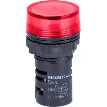 Stykač Noark 105445 Ex9IL 1C r 230V AC Signálka s plochou hlavicí, rezistivní, červená, 230VAC (Ex9IL 1C r 230V AC)