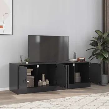 Obývací stěna vidaXL TV skříňky 2 ks 67 x 39 x 44 cm ocel [841640] Barva: Černá