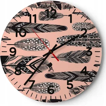 Hodiny Kuchyňské nástěnné hodiny 30x30 Abstrakce Moderní skleněné hodiny Tiché