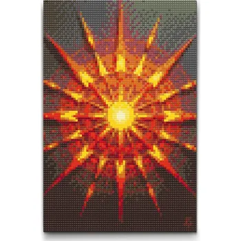 Diamantové malování Diamantové malování - Sluneční mandala Velikost: 20x30cm, Rámování: Pouze srolované plátno, Diamanty: Čtvercové