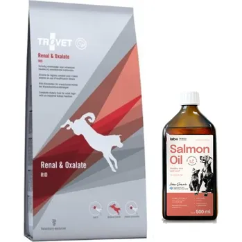 TROVET RID Renal & Oxalate 12,5kg + LAB V Lososový olej obohacený o vitamíny 500ml