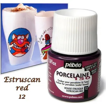 Speciální výtvarná barva Barva na porcelán vypalovací PORCELAIN 150-barva ČERVENÁ ESTRUSCAN č.12 objem 45ml