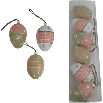 Velikonoční dekorace VELIKONOČNÍ DEKORACE vajíčka k zavěšení, 6 ks X6825 - 6 cm