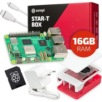 Stolní počítač Oficiální sada s Raspberry Pi 5 (16GB RAM) + krabička + 128GB microSD + příslušenství
