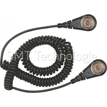 ESD Spirálový uzemňovací kabel, 10mm/10mm, 1,8m, černý, 60318 - 100105370
