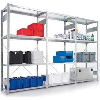 Dílenský regál MEVA-TEC Policový regál bezšroubový 2500x1000x300 mm/230 kg - základní pole