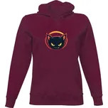 Dámská mikina s kapucí s potiskem Temná noční kočka dámské