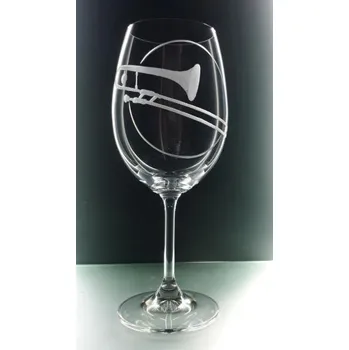 Sklenice DaMiRS Sklenice na víno 450ml s rytinou Trombon (Pozoun)