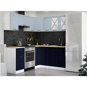Kuchyňská linka Rohová kuchyňská linka ASTRID 190x170cm - Denim + marine blue