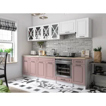 Kuchyňská linka Kuchyňská linka GERTRID 260cm - Bílá + kobe