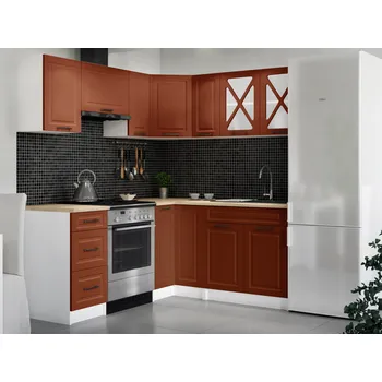 Kuchyňská linka Rohová kuchyňská linka ASTRID 190x170cm - Brick