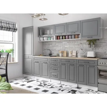 Kuchyňská linka Kuchyňská linka BIRGID 300cm - Popel