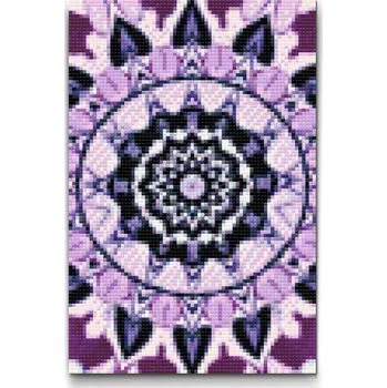 Diamantové malování Diamantové malování - Fialová mandala Velikost: 40x60cm, Rámování: Pouze srolované plátno, Diamanty: Čtvercové