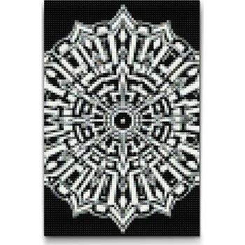 Diamantové malování Diamantové malování - Layrintová mandala Velikost: 20x30cm, Rámování: Pouze srolované plátno, Diamanty: Kulaté