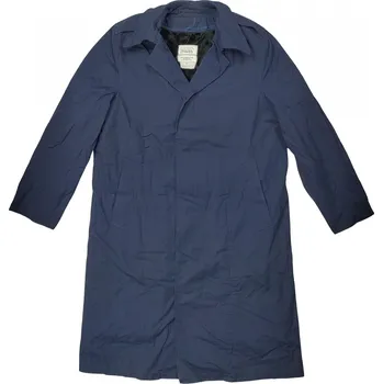 Pánský kabát ARMÁDNÍ ORIGINÁL US ARMY Trenčkot jednořadý nepromokavý plášť s vložkou modrý popelín Coat All Weather USAF originál Velikost: 16L dámský bez vložky