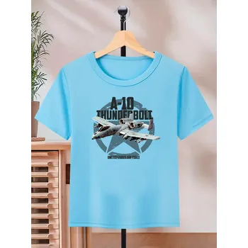 Chlapecké tričko STRIKER Dětské tričko A-10 Thunderbolt Barva: Modrá, Velikost: 6 Let