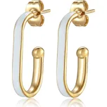 S'Agapõ Pozlacené oválné náušnice se smaltem Vibes SVB28 + 2 měsíce na vrácení zboží