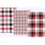 Kuchyňské utěrky - sada 3 kusů - 50x70 cm Kostka červená