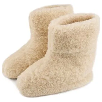 Dámské pantofle Vlnka TV bačkory z Merino vlny béžová velikost obuv dospělí 43-44