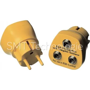 ESD Zemnicí vidlice do zásuvky, evropský plug, 3 x 10mm patent, 1MΩ - 100105260